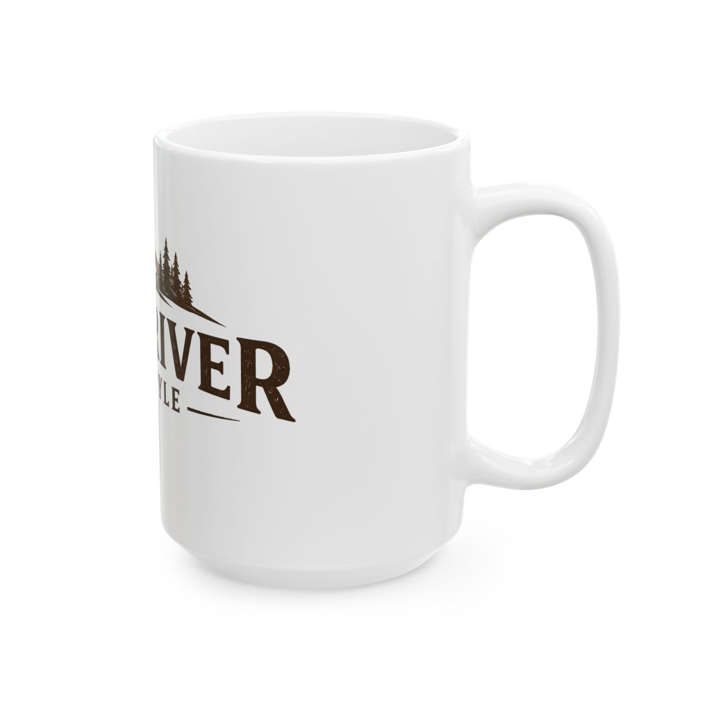 Bent River Lifestyle Ceramic Mug – Rustic Outdoor Coffee Mug (11oz & 15oz)