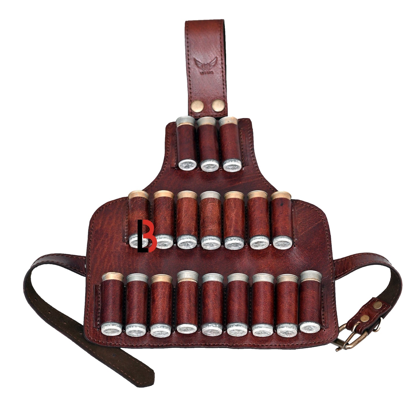 Cowhide Leather Cartridge Holder Leg Belt 12, 16 & 20 Gauge Shells | Hunting Ammo Organizer