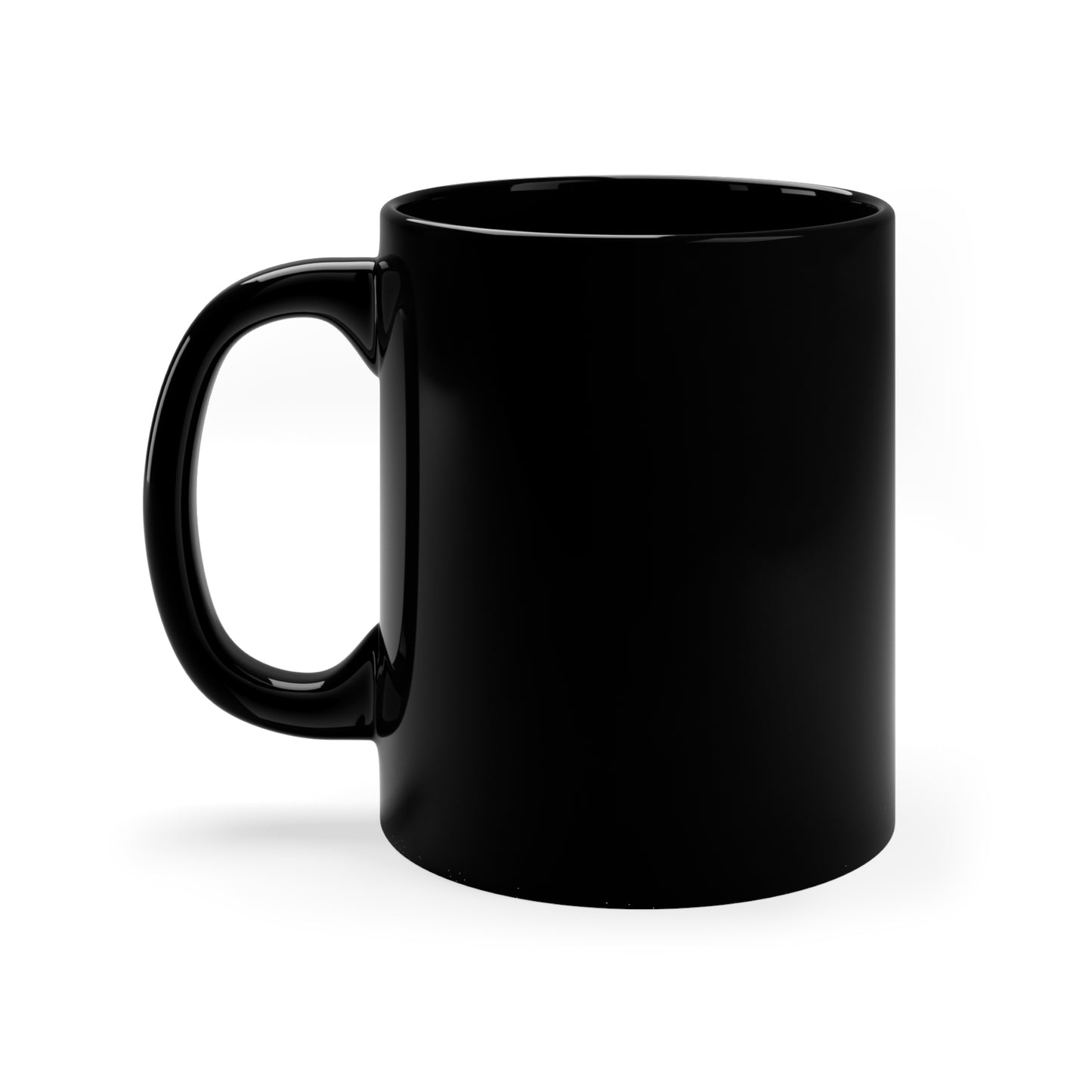 Bent River Coffee Co. Black Mug — 11oz Rustic Bear & Mountain Coffee Cup