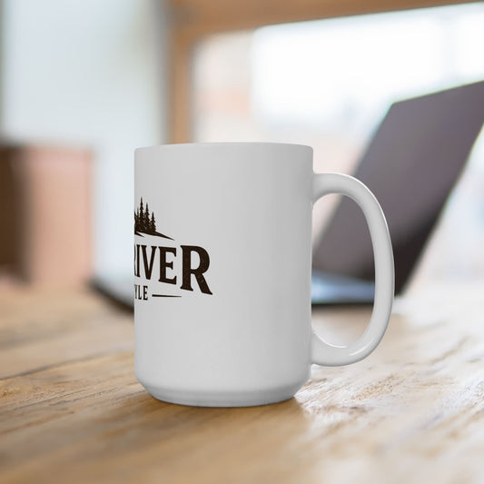 Bent River Lifestyle Ceramic Mug – Rustic Outdoor Coffee Mug (11oz & 15oz)