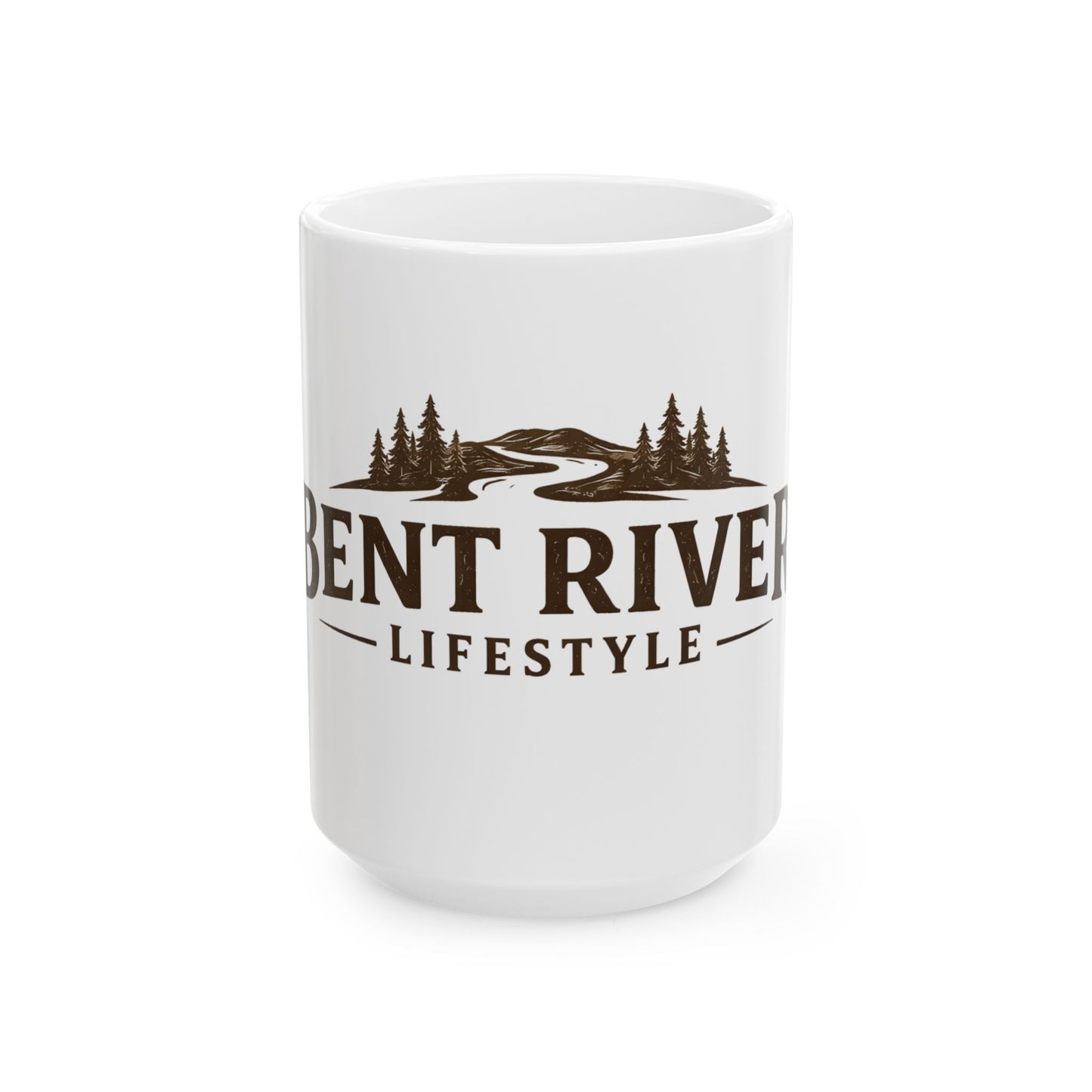 Bent River Lifestyle Ceramic Mug – Rustic Outdoor Coffee Mug (11oz & 15oz)