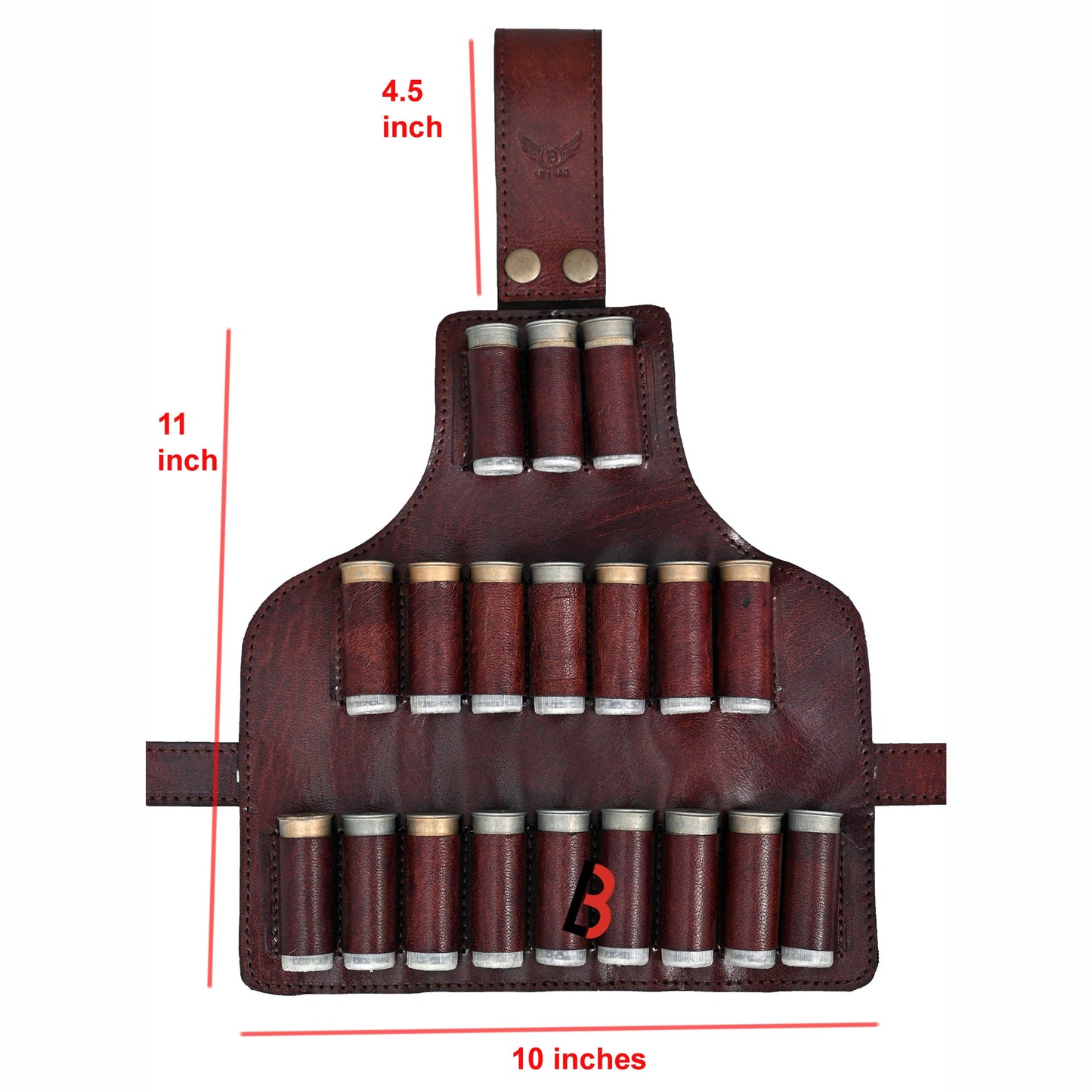 Cowhide Leather Cartridge Holder Leg Belt 12, 16 & 20 Gauge Shells | Hunting Ammo Organizer